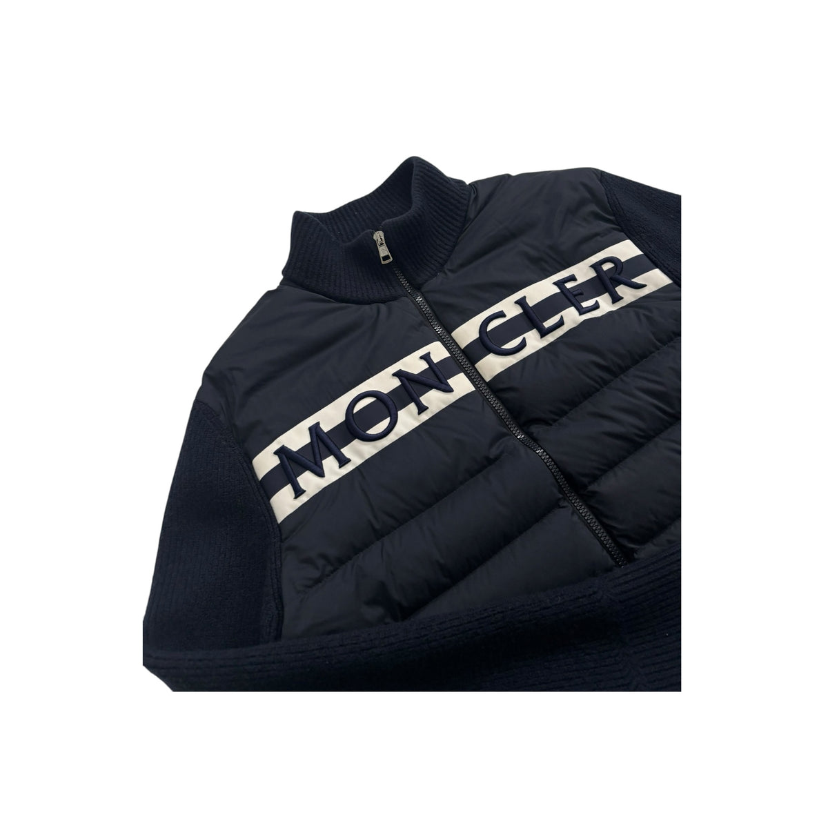 MONCLER LOGO EMBROIDERED PADDED CARDIGAN