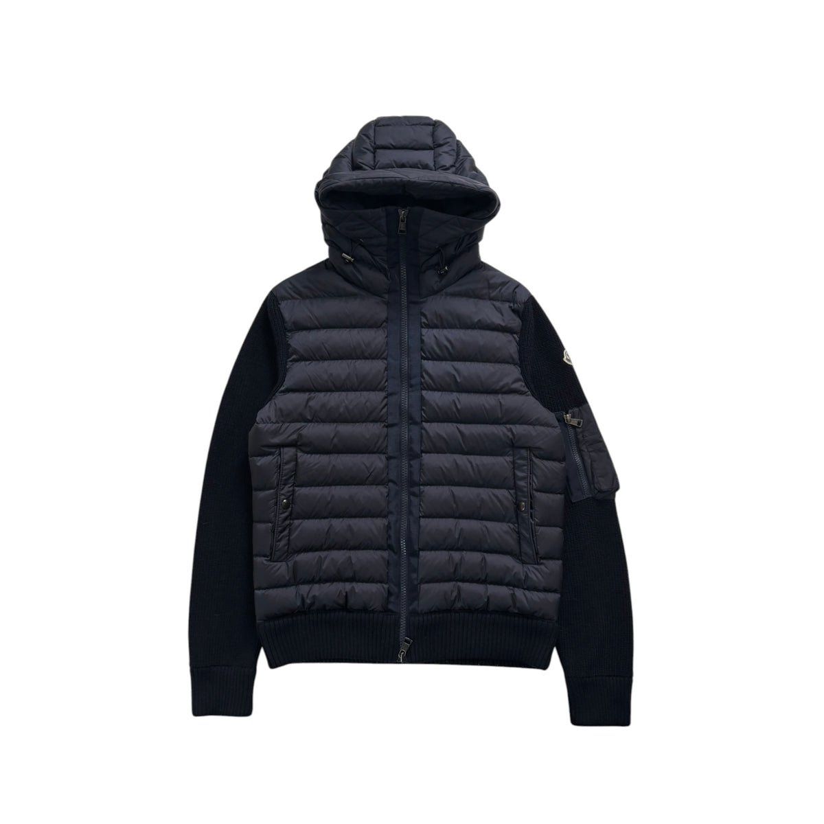 MONCLER HOODED PADDED CARDIGAN TRICOT