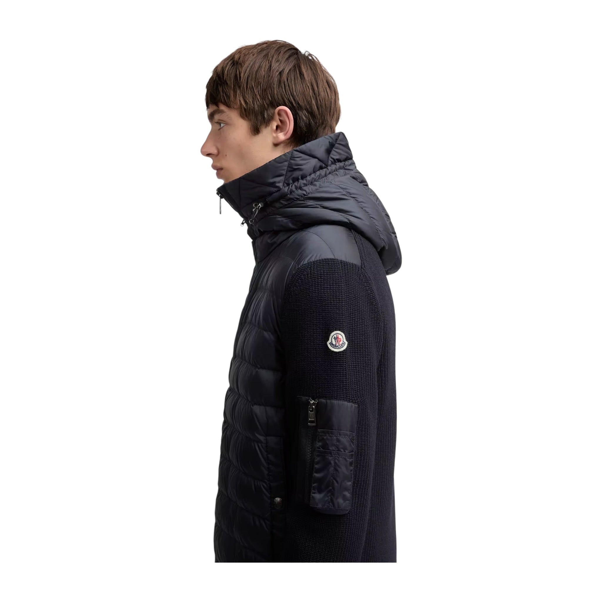 MONCLER PADDED HOODED CARDIGAN