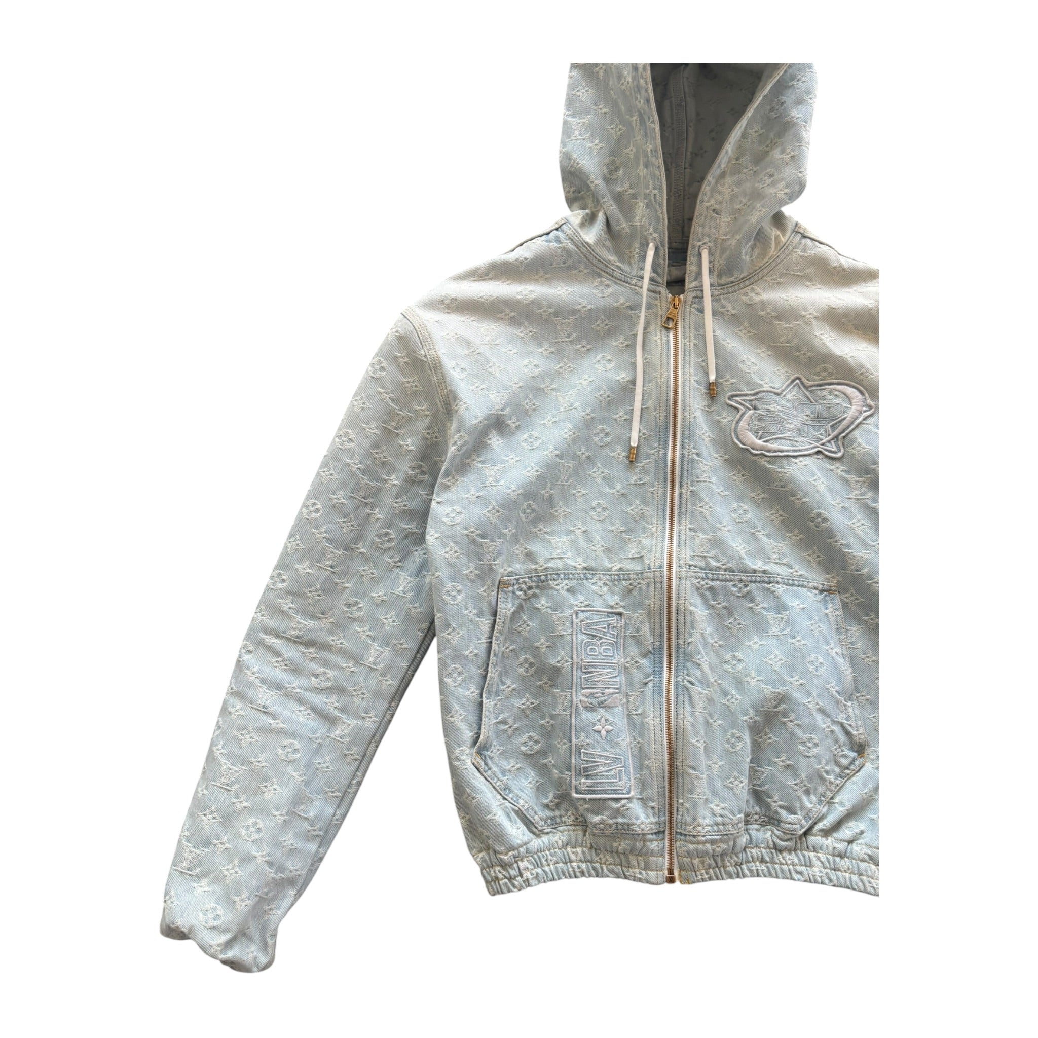 LOUIS VUITTON X NBA HOODED DENIM JACKET