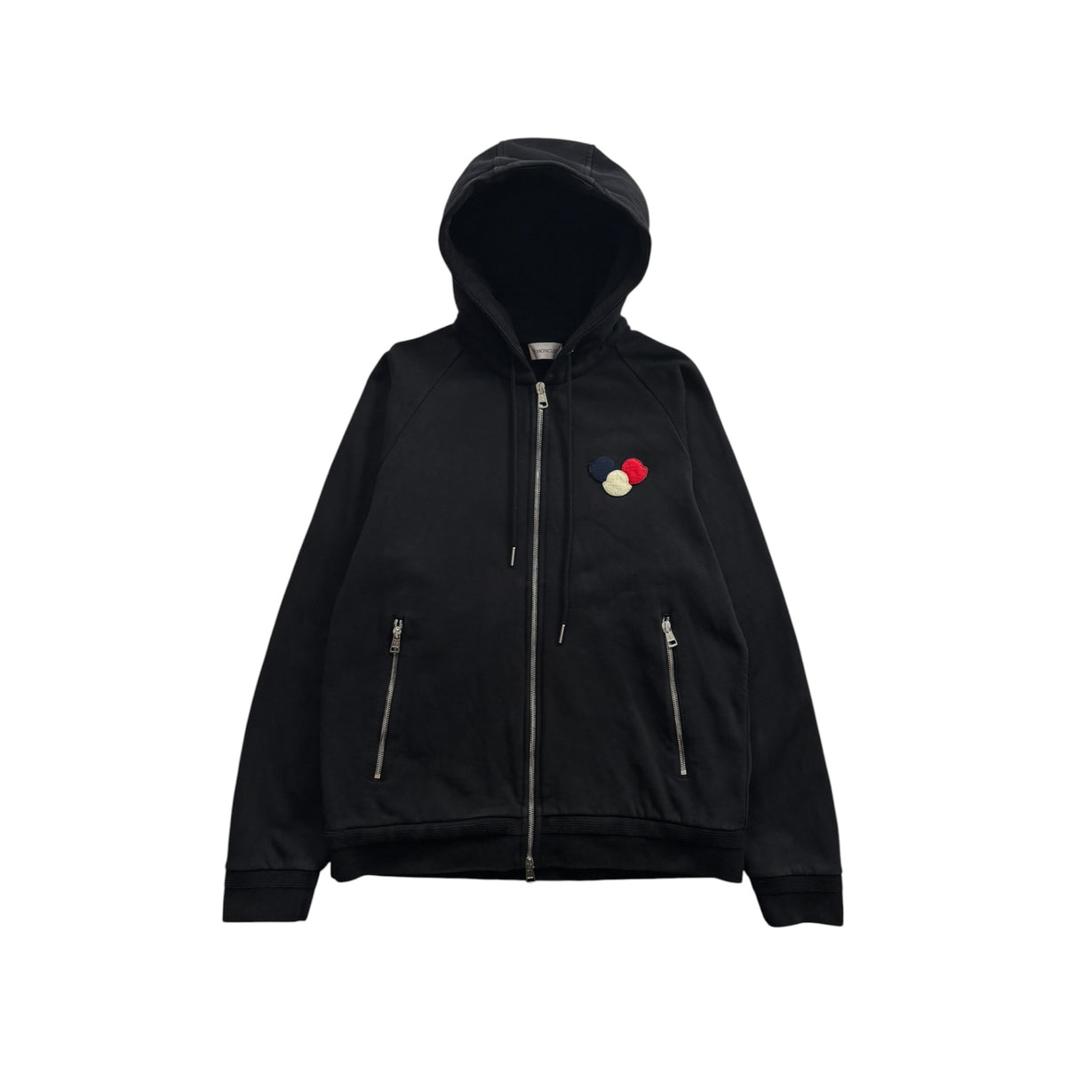 MONCLER ZIP-UP TRIPLE LOGO HOODIE