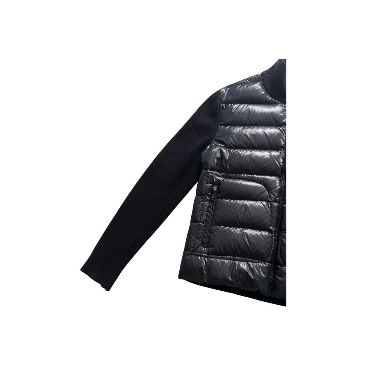 MONCLER PADDED TRICOLOR CARDIGAN